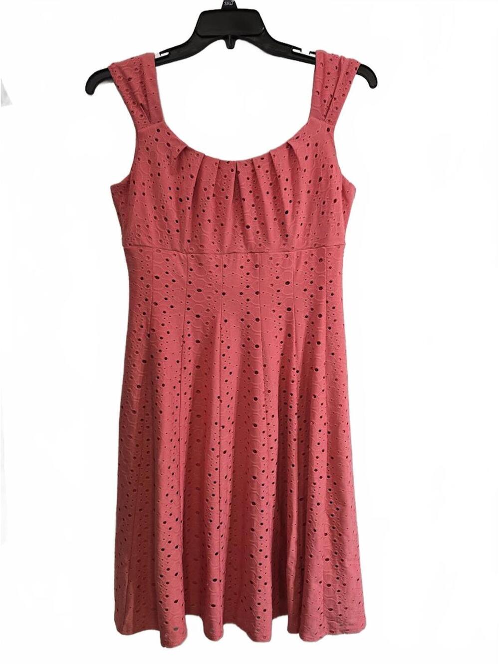 Maggy L Coral Eyelet Sleeveless Dress Size 10